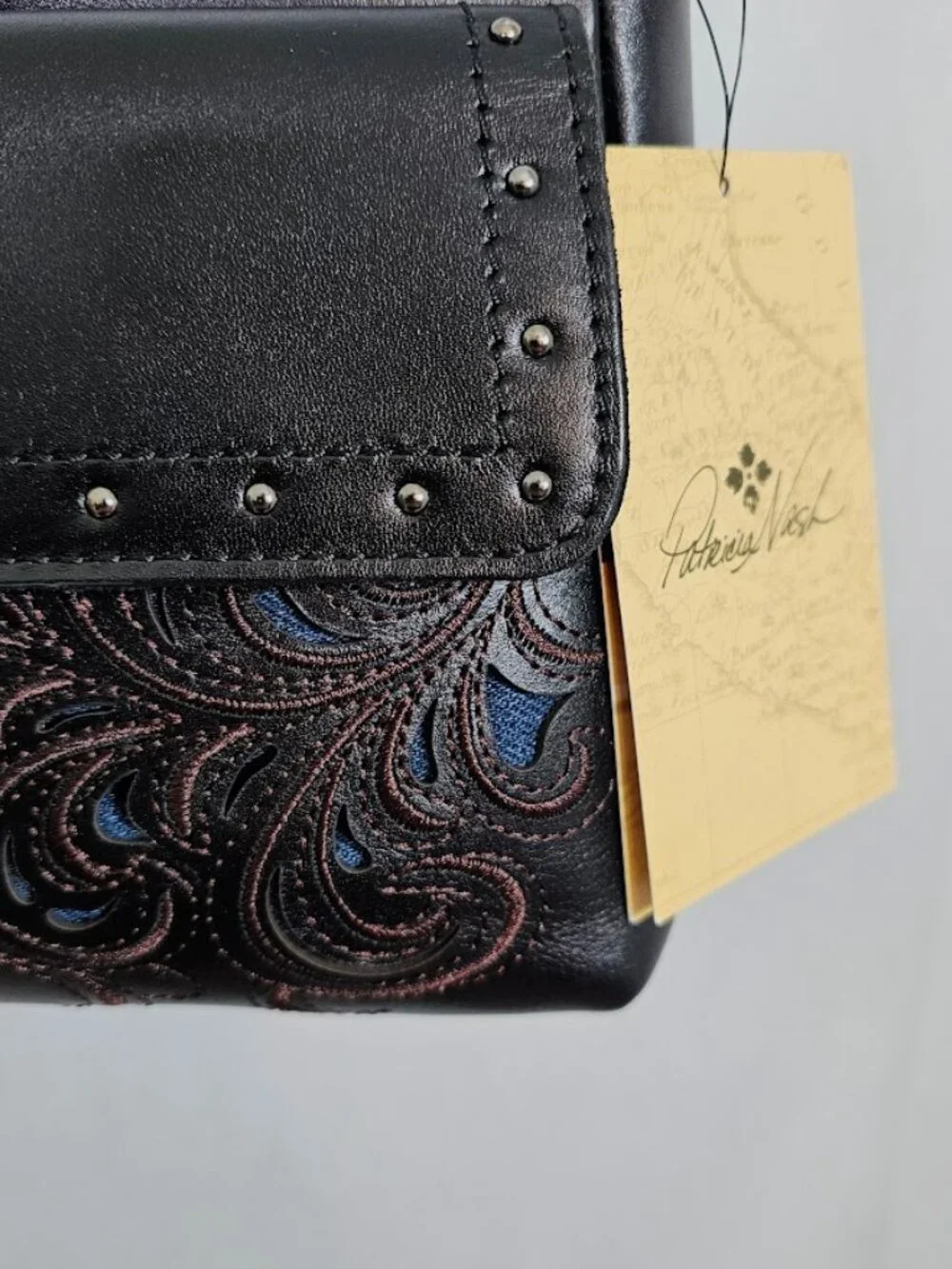 NWT PATRICIA NASH Maisie Crossbody BLACK LUX RANCH Montana Leather Collection - Picture 5 of 13